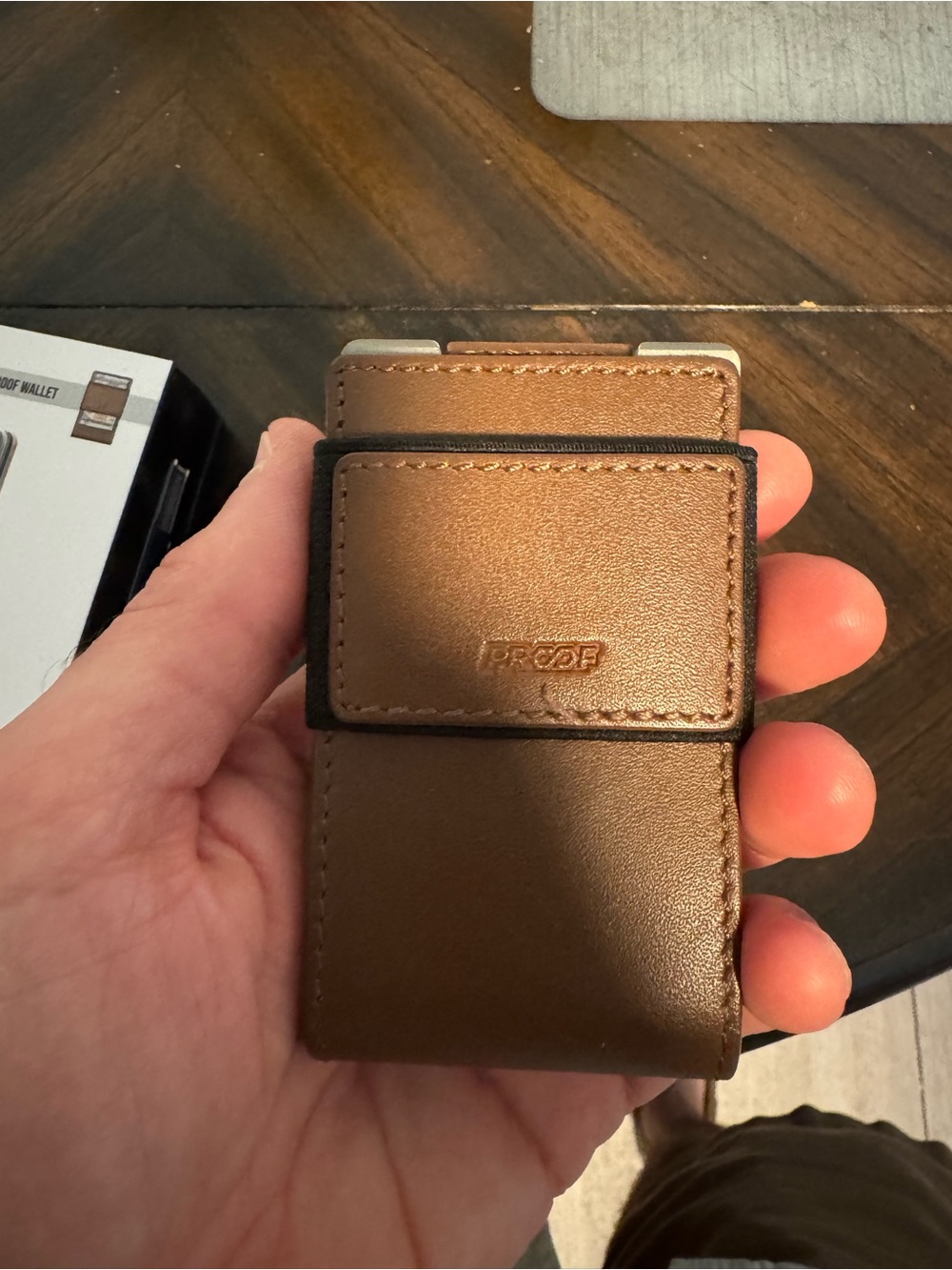 PROOF The Legacy Wallet - Satin Gunmetal with Burnished Oak Leather - Picture 3 of 5